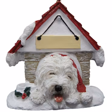 Juldekoration, hundkoja – Old english sheepdog