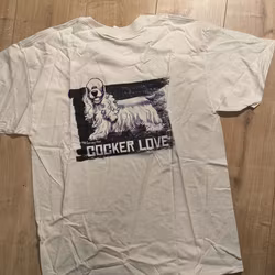 T-shirt, Love, naturvit, L – Amerikansk cocker spaniel