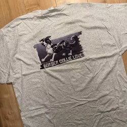 T-shirt, Love, gråmelange, 3XL – Border collie