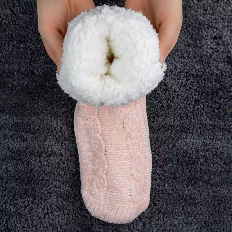Vuoratut lämpimät sukat (pinkki)