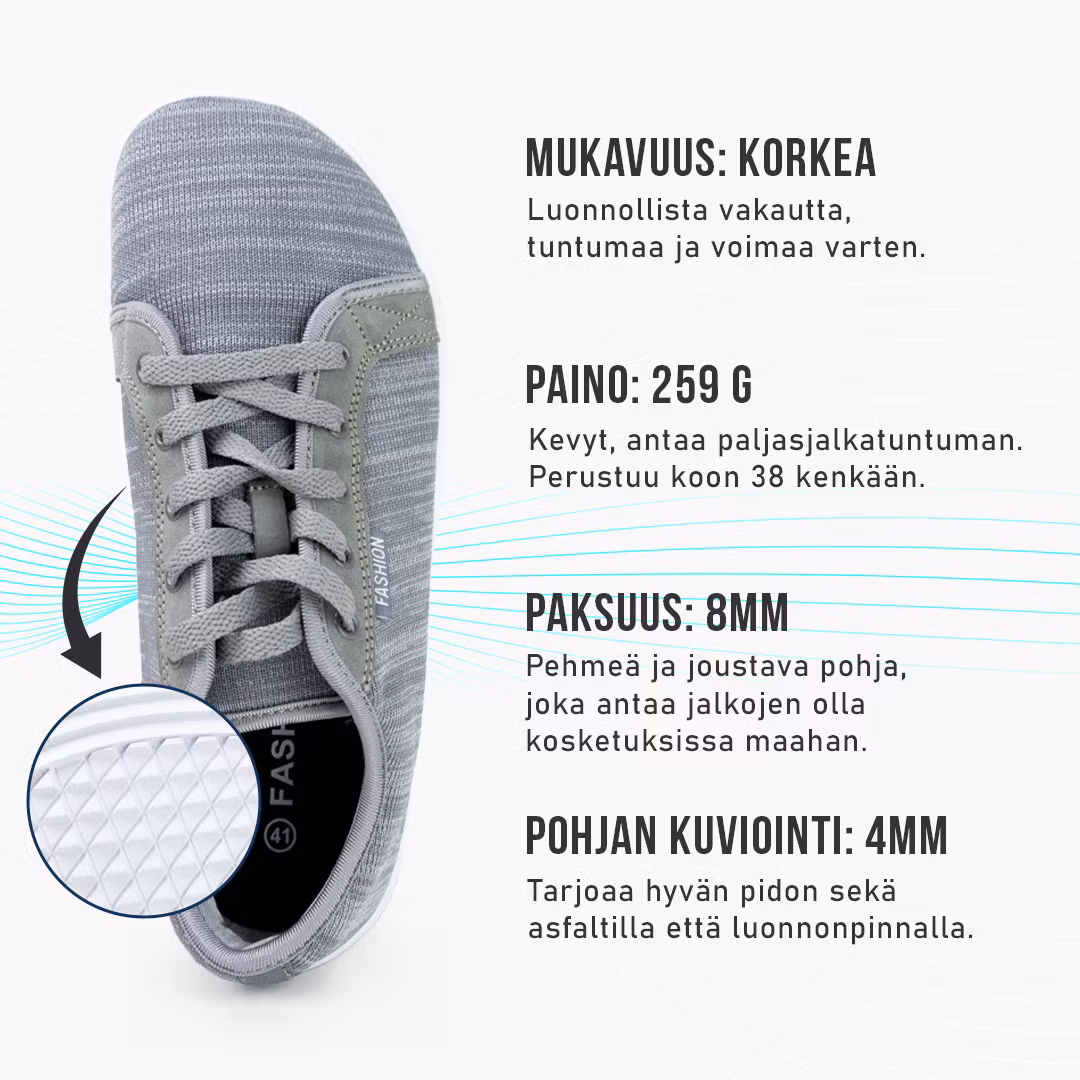 Paljasjalkakengät natural (harmaa)