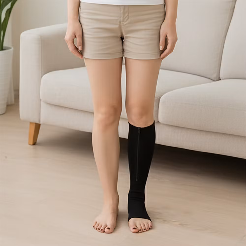 Tukisukka vetoketju (musta)