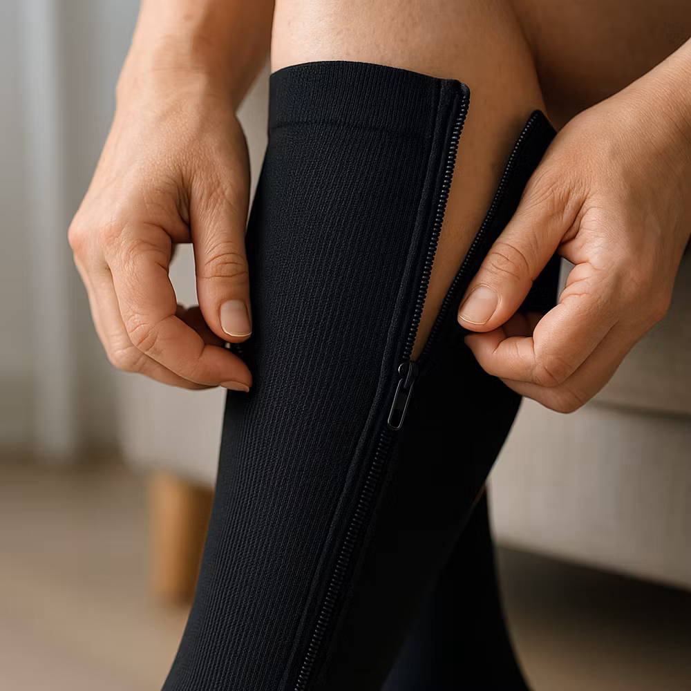 Tukisukka vetoketju (musta)