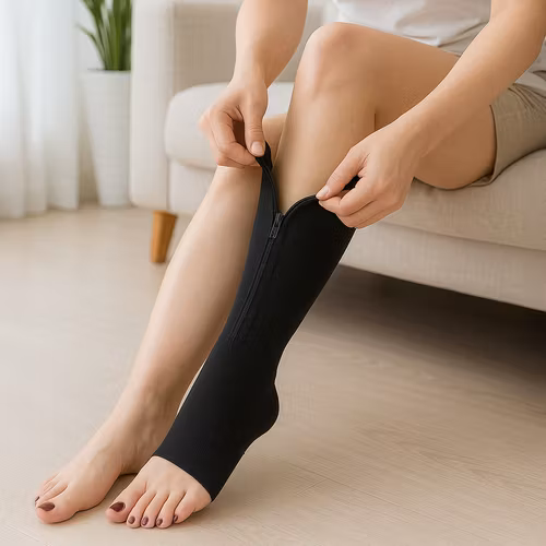 Tukisukka vetoketju (musta)