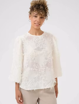 Cream Freja blus