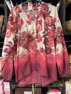 Camicia blus bordeaux-röd one size