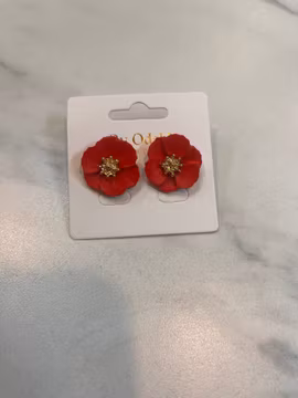 Odahl örhängen blomma röd