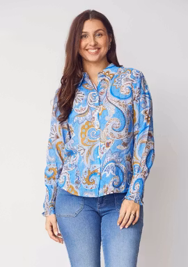 Isay Lotta smock blus blå