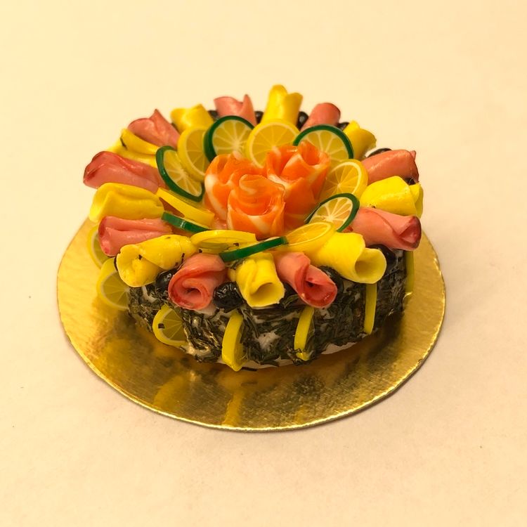 Smörgåstårta (Sandwich Cake) round with Ham / Cheese / Salmon Miniature