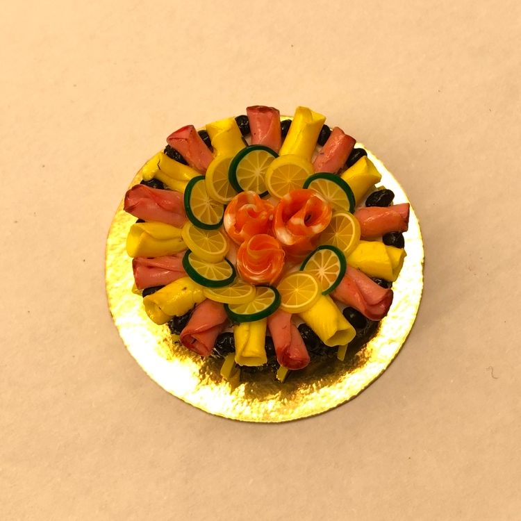 Smörgåstårta (Sandwich Cake) round with Ham / Cheese / Salmon Miniature