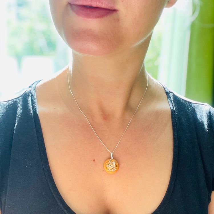 Kanelbulle halsband silver/guld