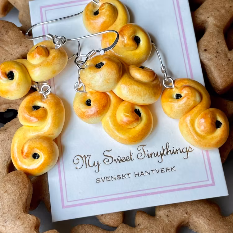 Lussekatter örhängen 1 par silver/guld/stift