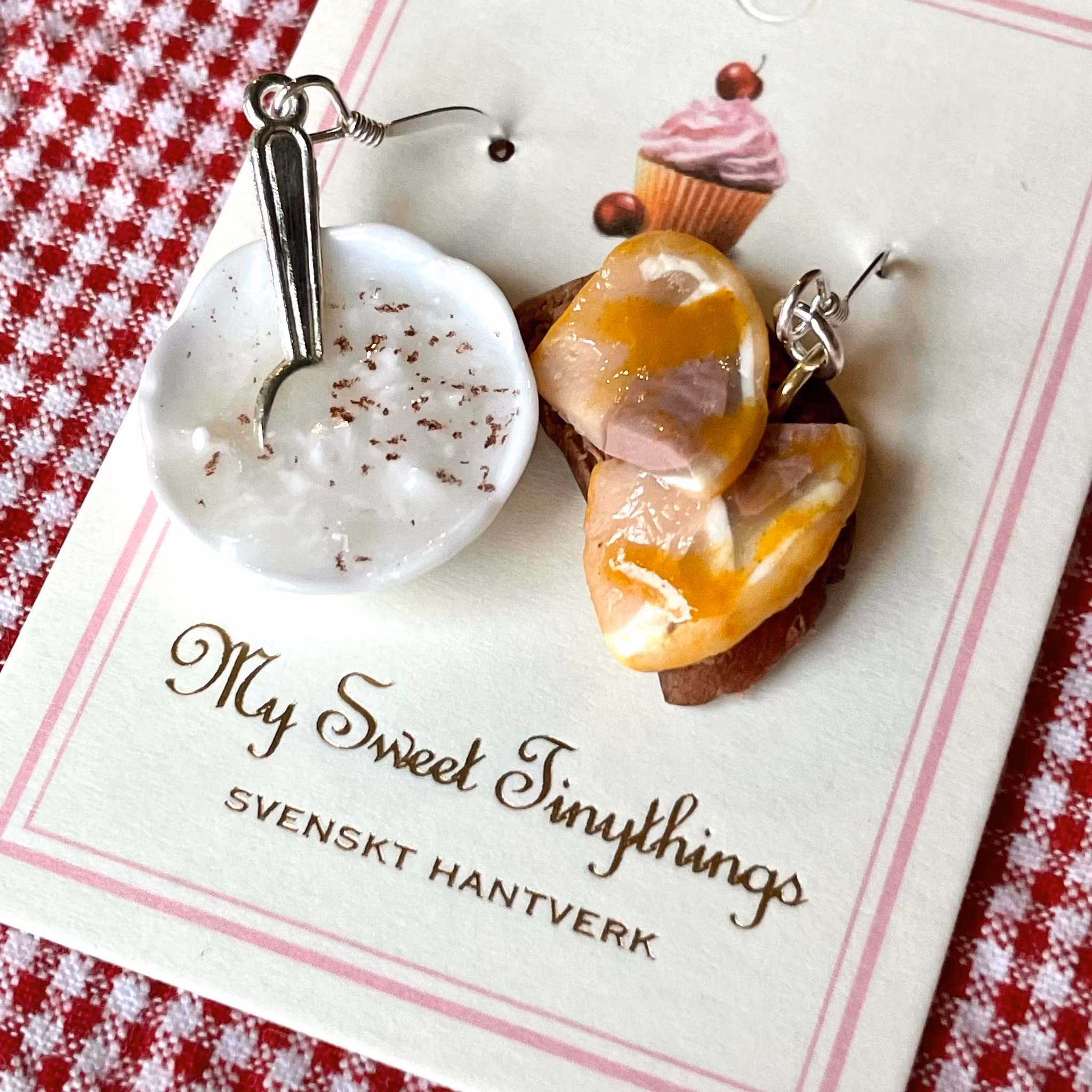 Oatmeal and Ham Sandwich Earrings 1 pair