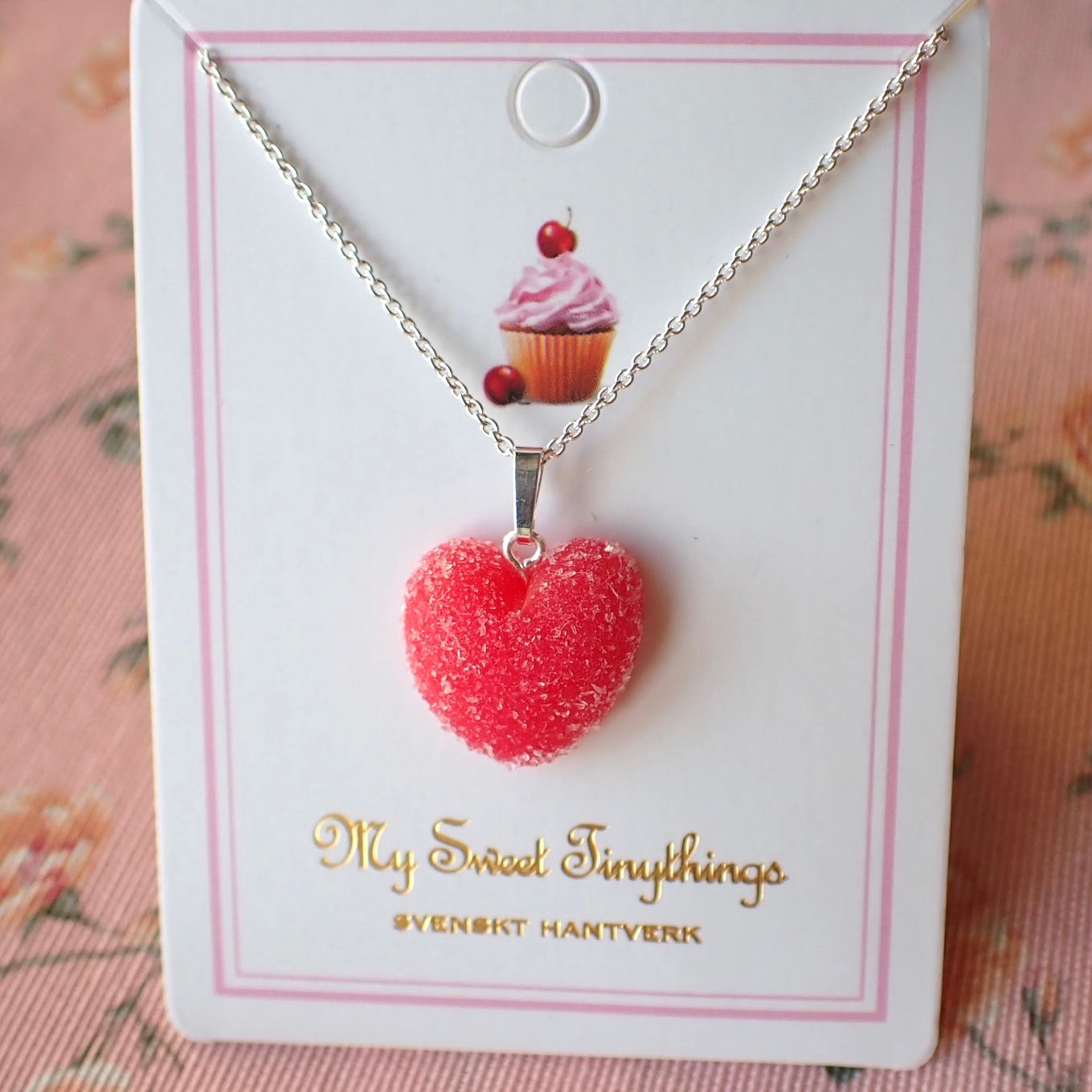 Geléhjärta halsband silver