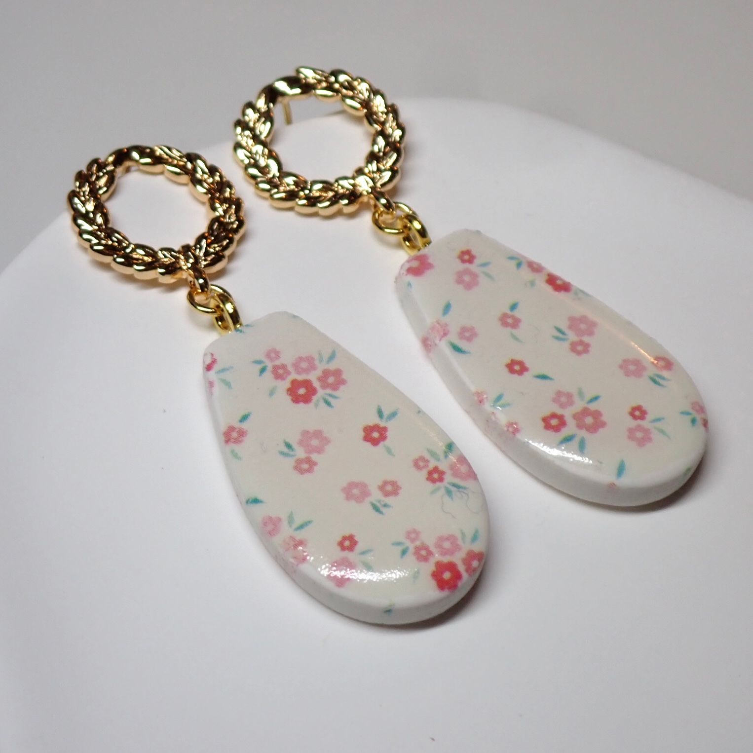Pink floral droppe 1 par