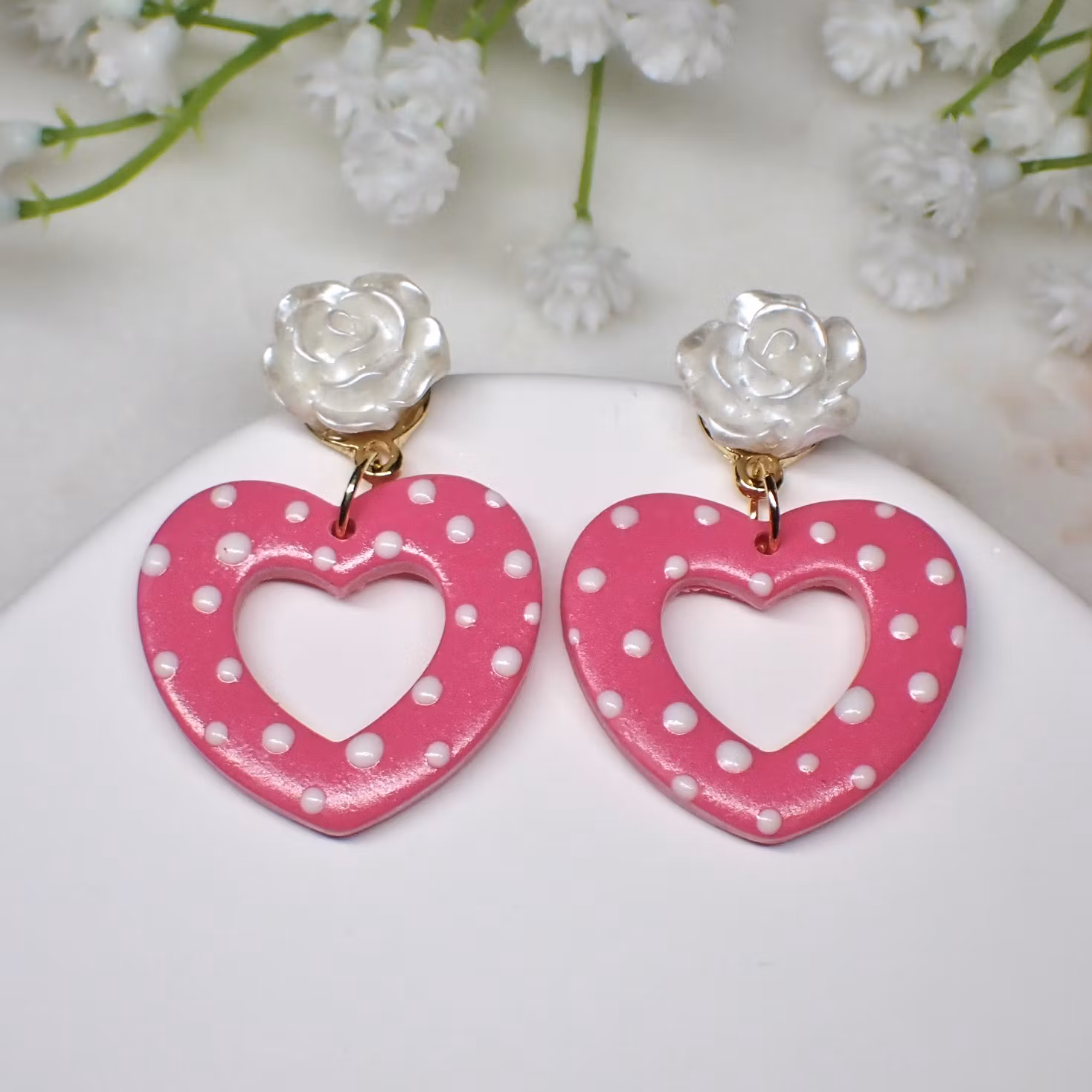 Dotted valentine med ros 1 par