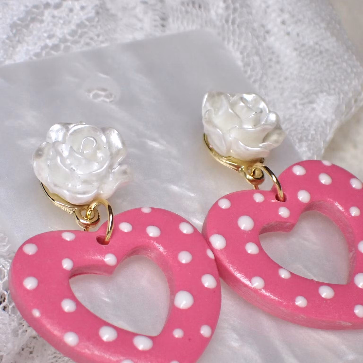 Dotted valentine med ros 1 par