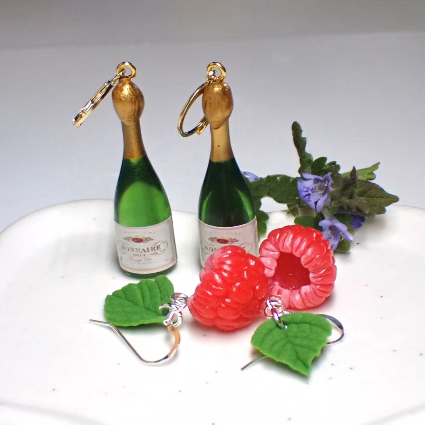 Champagne / bubbel örhängen 1 par