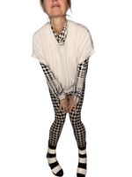 Leggings med hundtandsmönster
