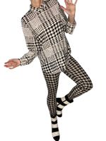 Leggings med hundtandsmönster