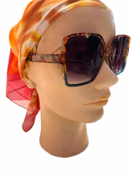 Solglasögon brun-gröna fyrkantiga