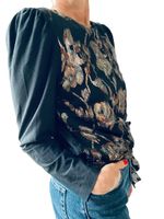 Vintage topp med metallicmönster