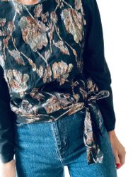Vintage topp med metallicmönster