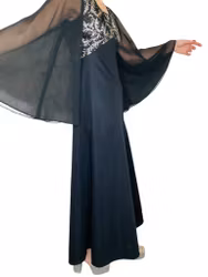 Vintage långklänning med megaärmar