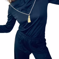 Vintage set i svart med gulddetaljer