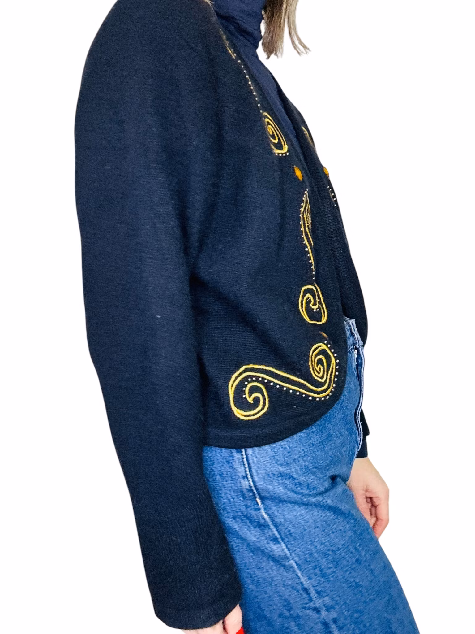 Vintage kofta i ull/angora