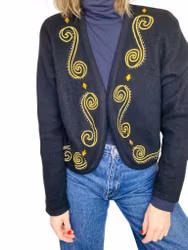 Vintage kofta i ull/angora