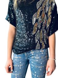 Jeans med bohemiska broderier