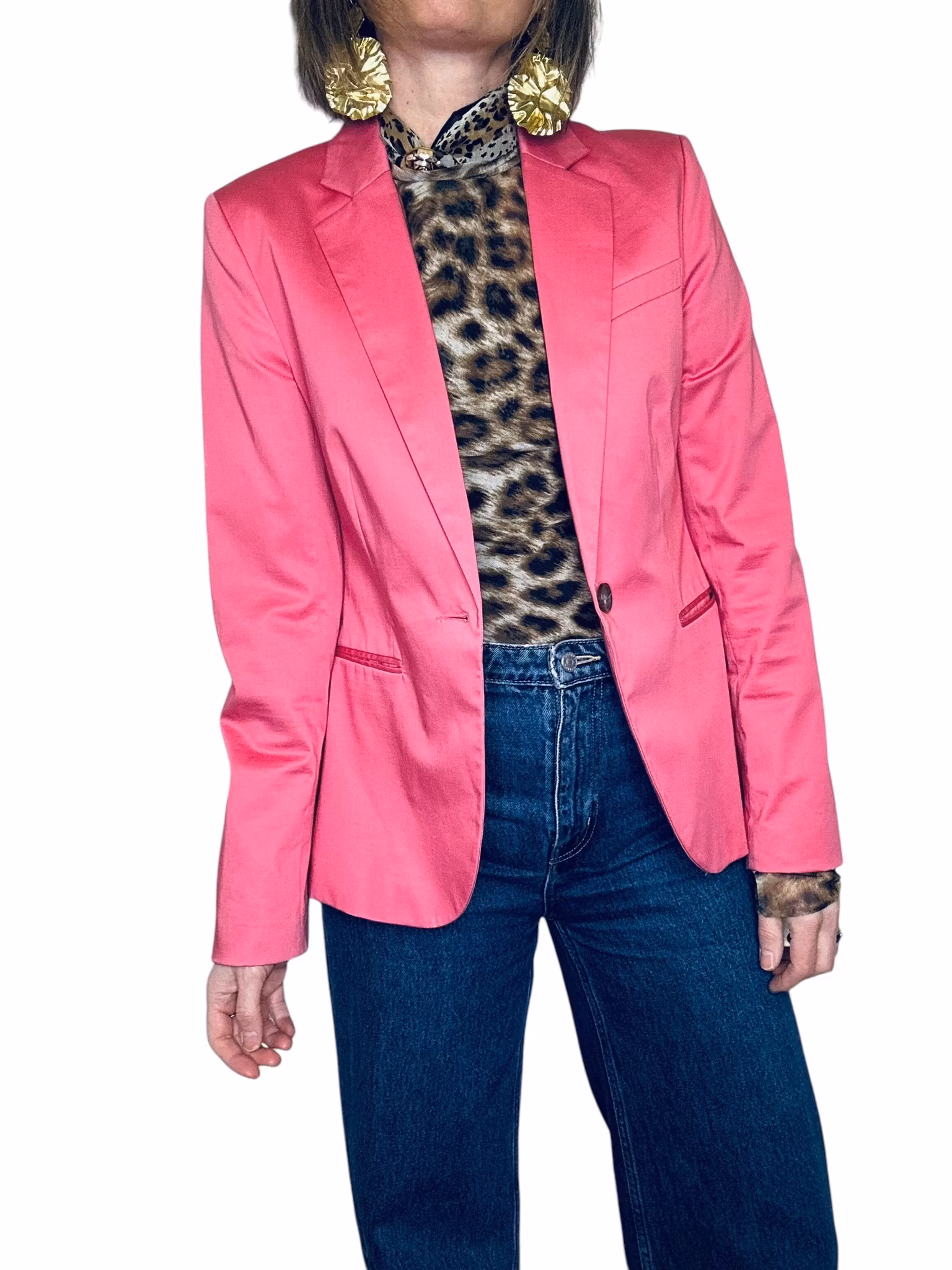 Rosa blazer i bomull