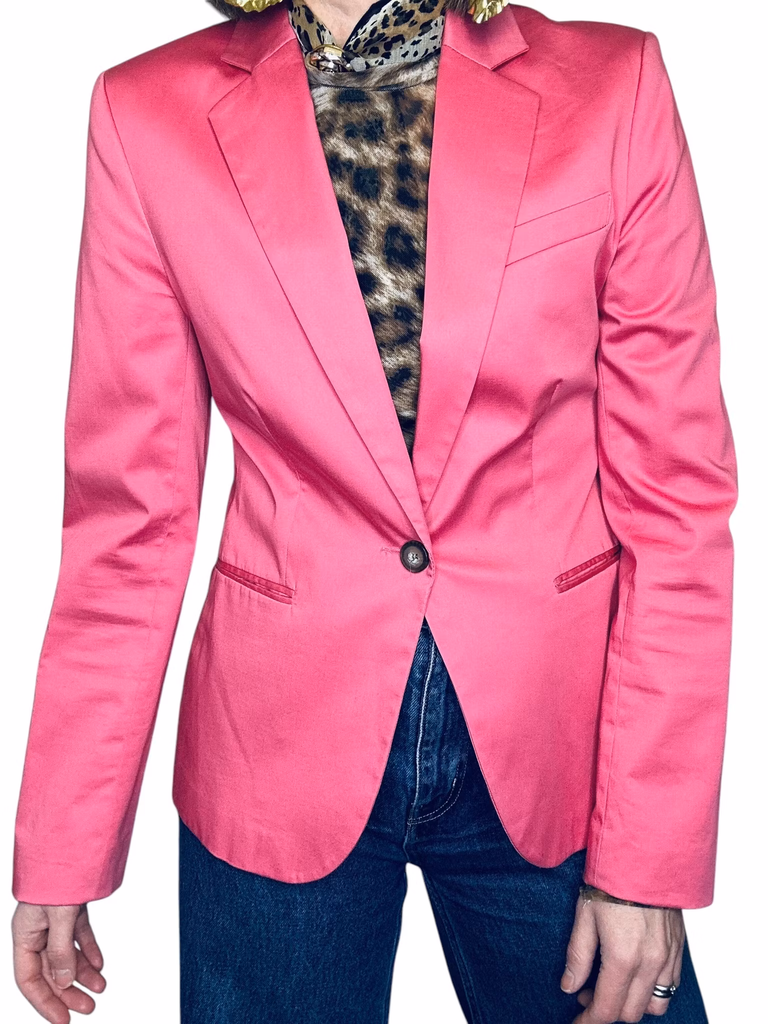 Rosa blazer i bomull