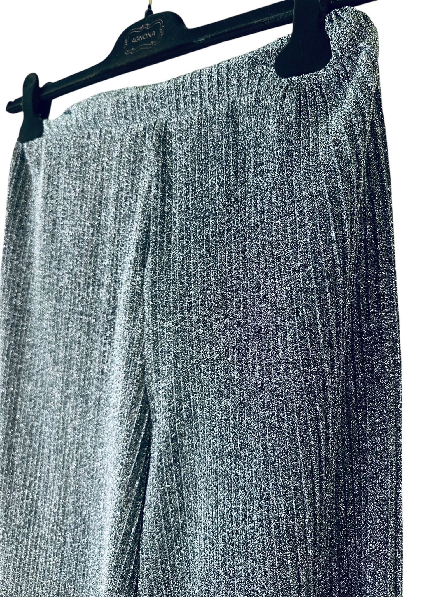 Plisserad byxa i silver