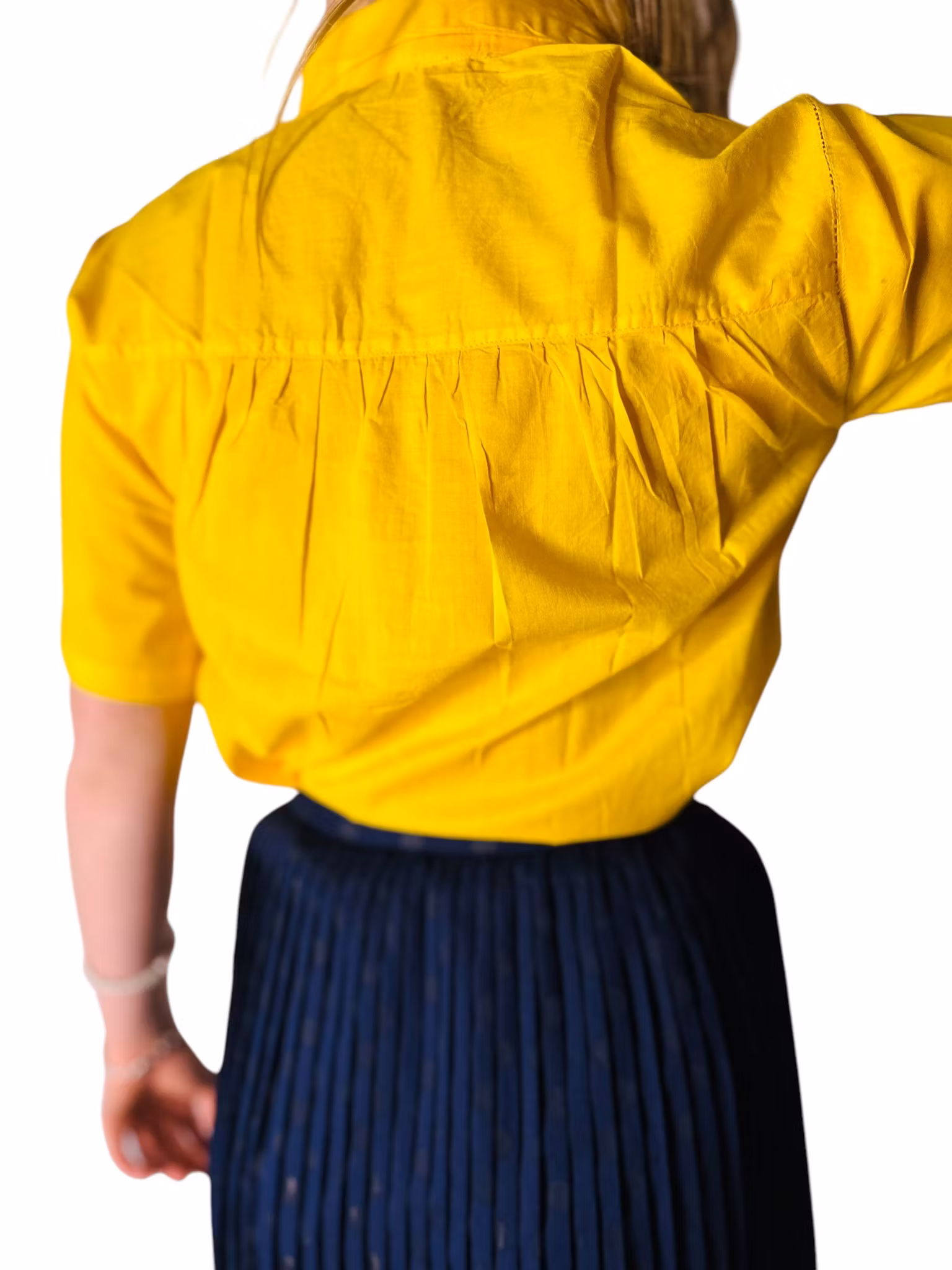 Vintage gul bomullsblus