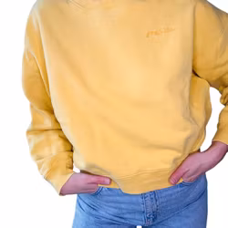 Gul college med broderad rygg