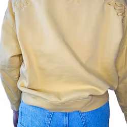 Gul college med broderad rygg