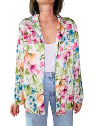 Blommig jacka i pyjamasmodell