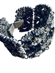 Stort strassarmband i blått och vitt