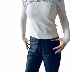 The Kooples vit stickad tröja