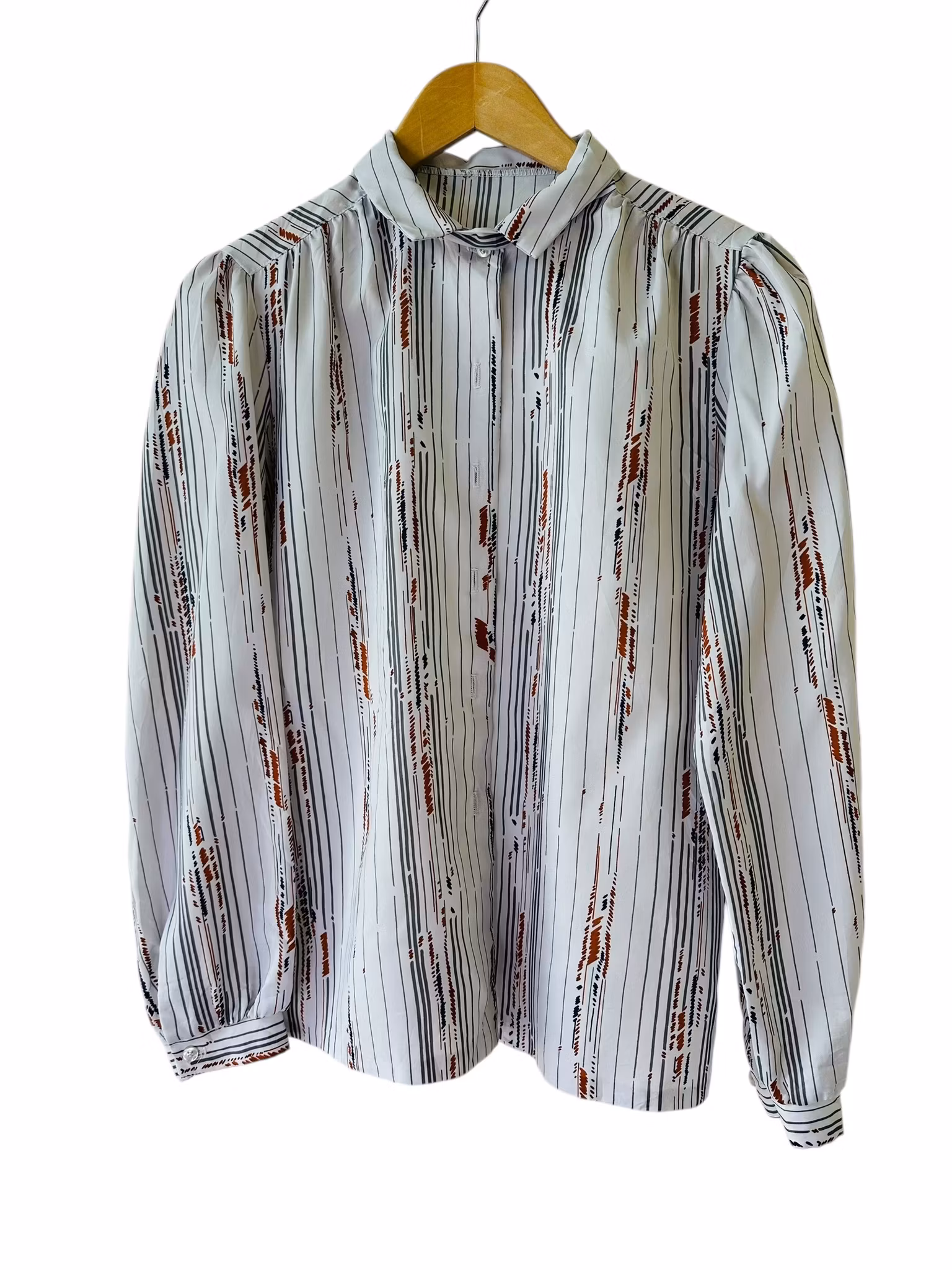 Vintage blus med kul kragdetalj