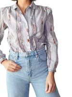 Vintage blus med kul kragdetalj