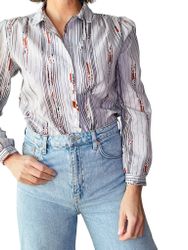 Vintage blus med kul kragdetalj
