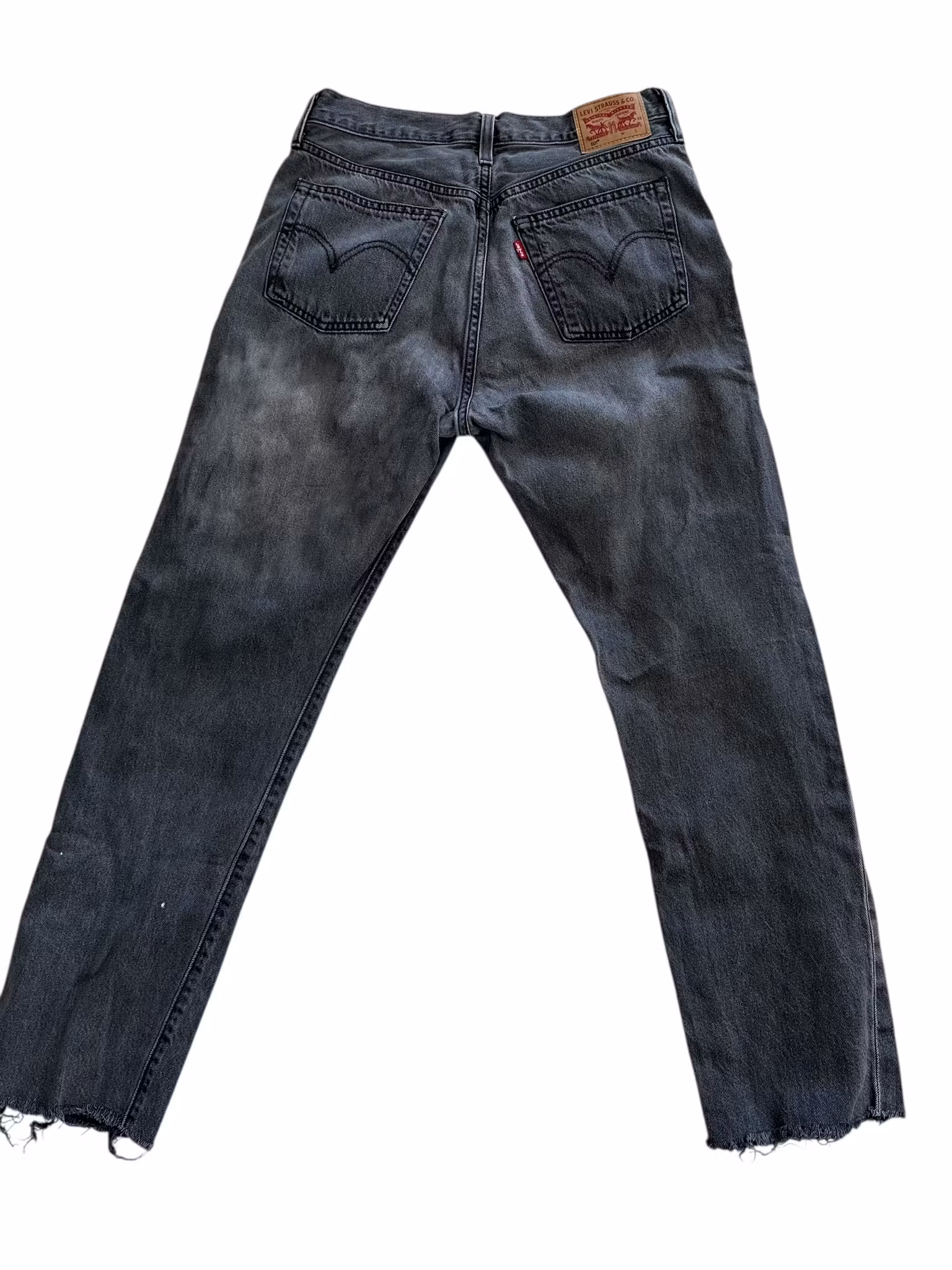 Levi’s 501 28/28 avklippta grå
