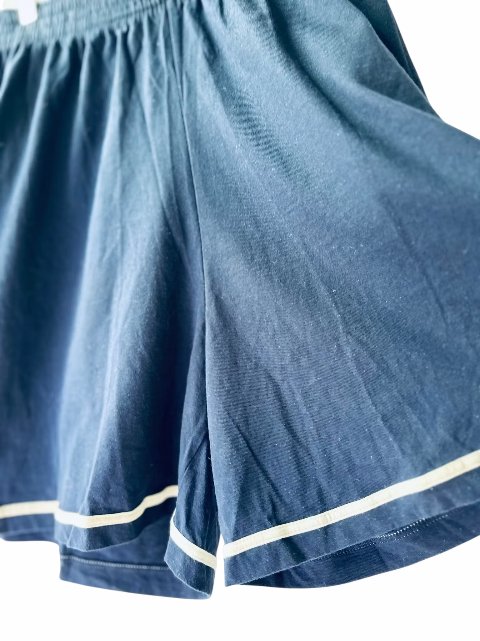 Mörkblå shorts i bomullsjersey
