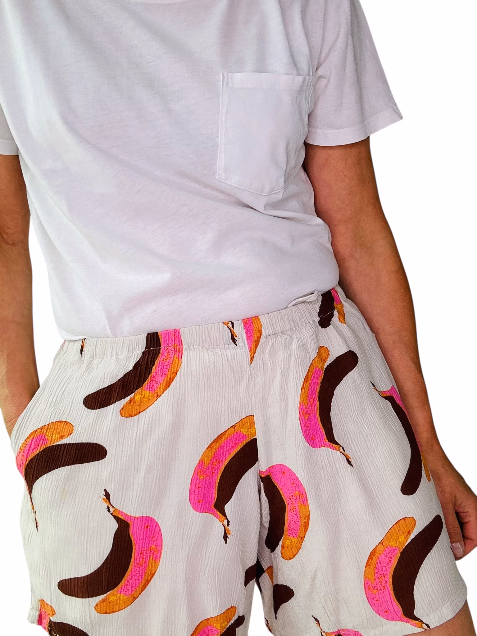 Shorts med banan-print