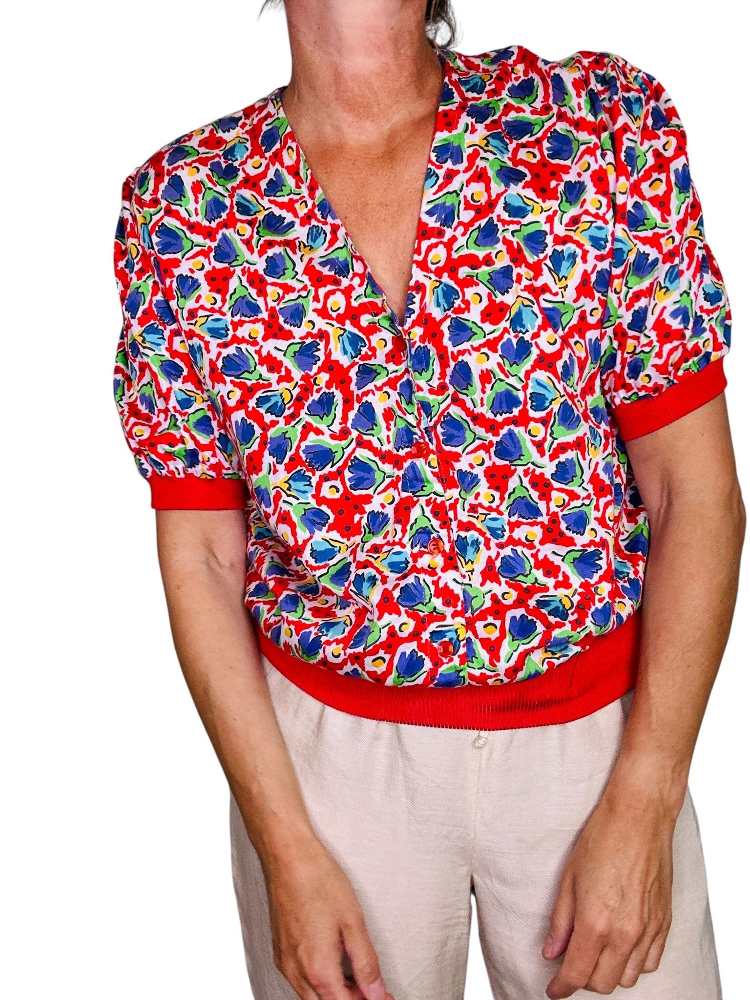 Vintage blommig topp