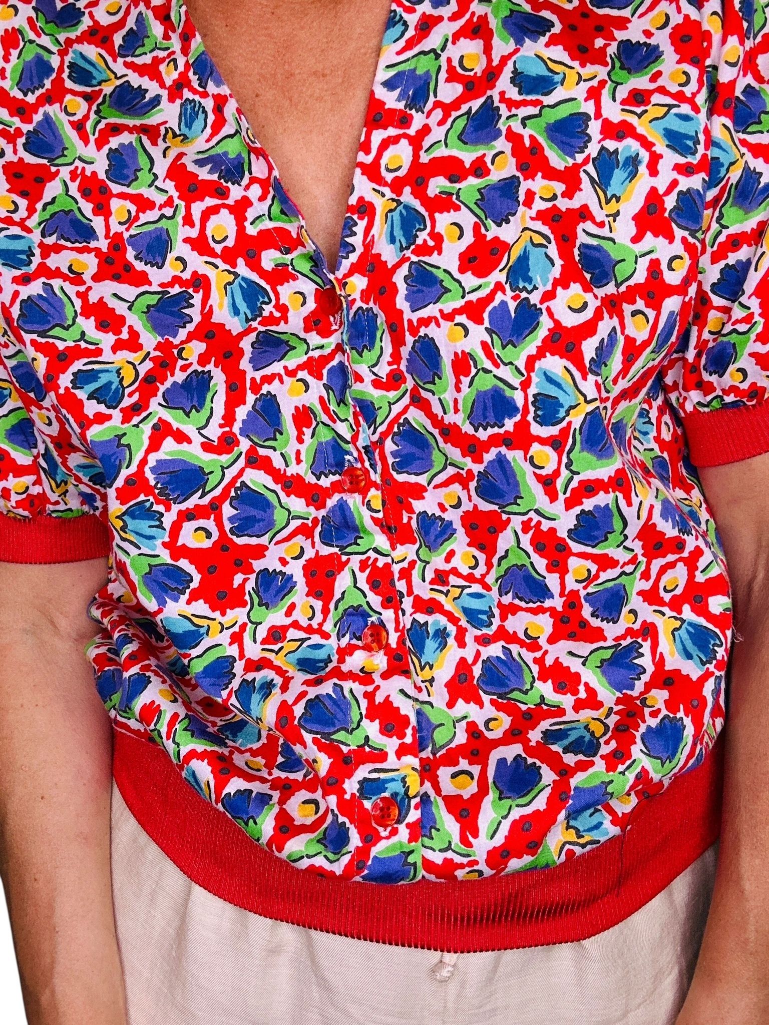 Vintage blommig topp