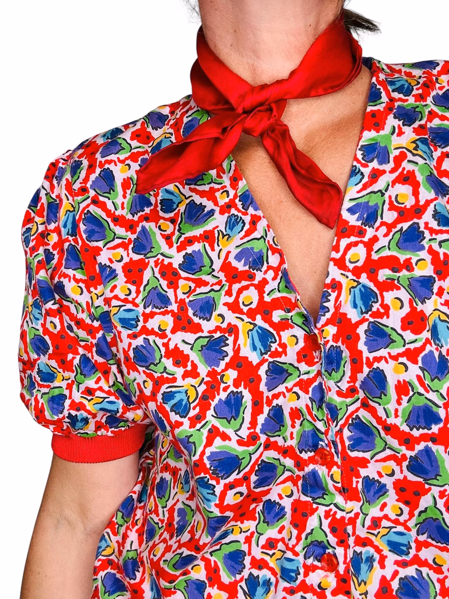 Röd sidenscarf